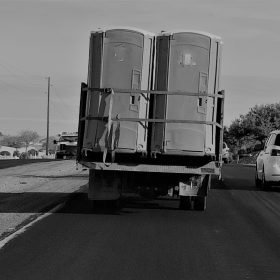 Porta Pottys On a Trailer on the Road!